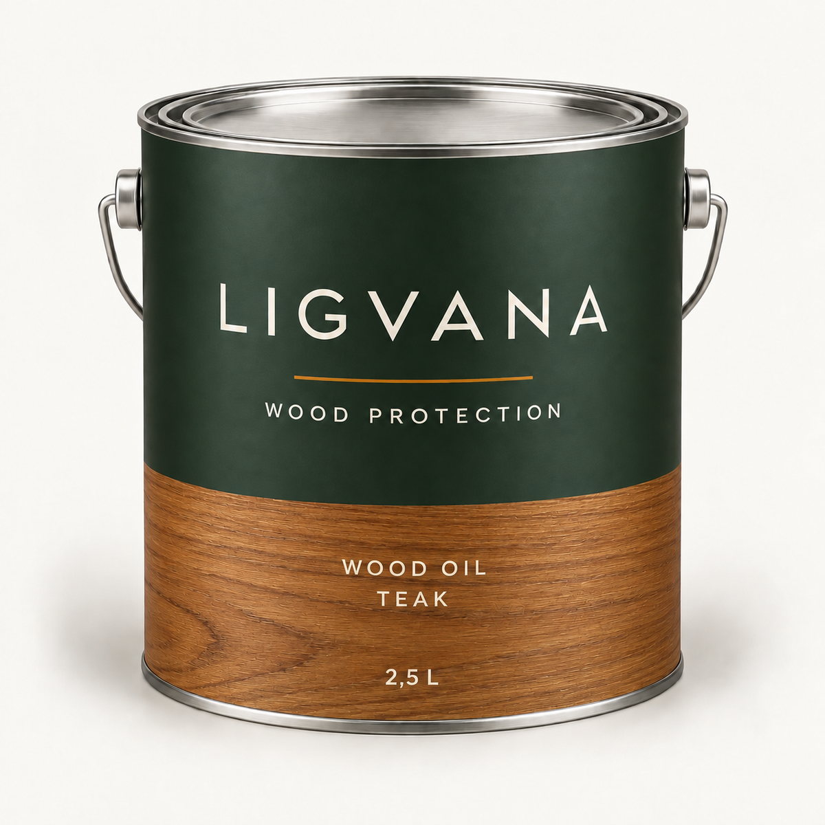 LIGVANA Wood Oil Teak 2,5 liter — verpakkingsvisualisatie