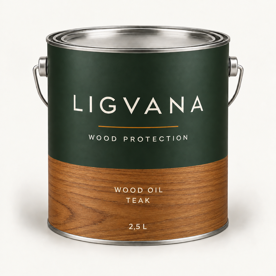 LIGVANA Wood Oil Teak 2,5 liter — verpakkingsvisualisatie