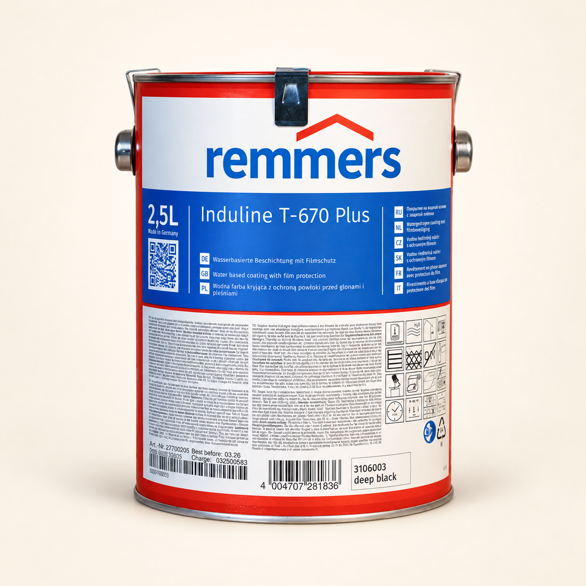 Remmers Induline T-670 Plus — visualisatie 2,5-literblik